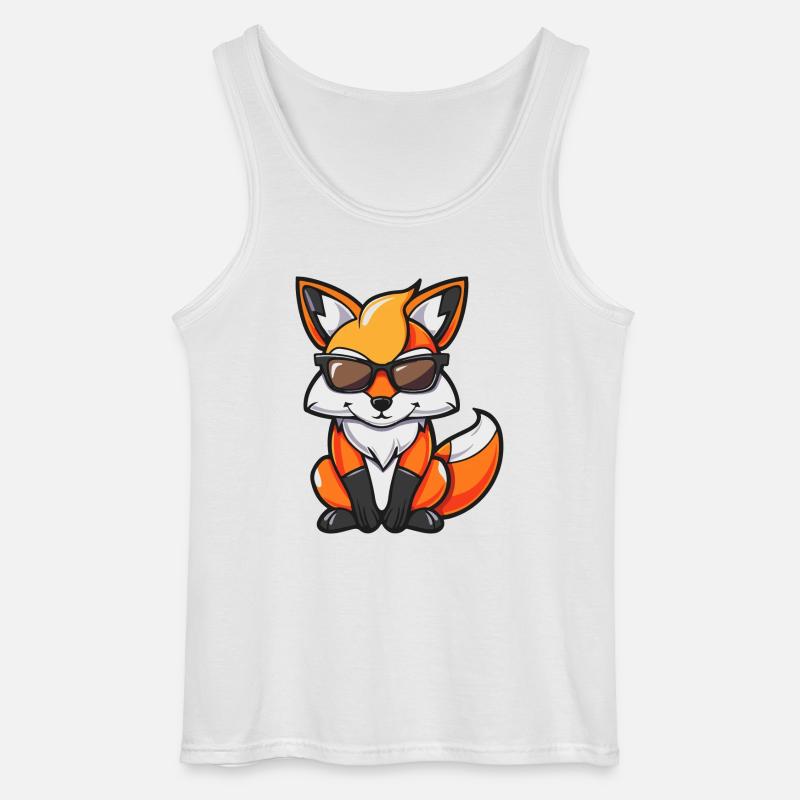 Fuchs Comic Cool - Gildan Männer Tank Top - Weiß