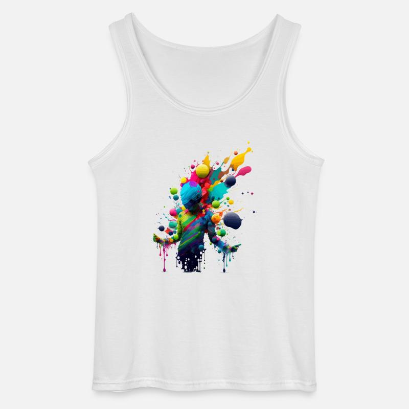 Farbexplosion - Gildan Männer Tank Top - Weiß