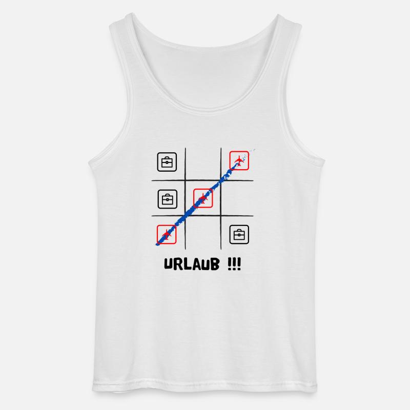 Tik tak to oder Käsekästchen, Urlaub oder Arbeit - Gildan Männer Tank Top - Weiß