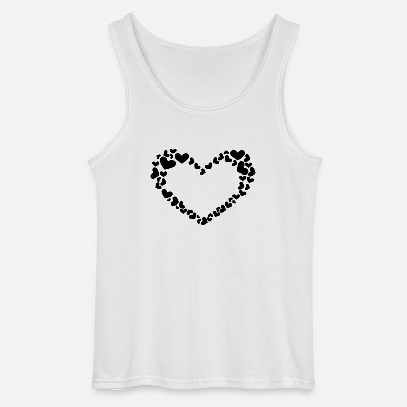 Herz Design mit Herzchen - Gildan Männer Tank Top - Weiß