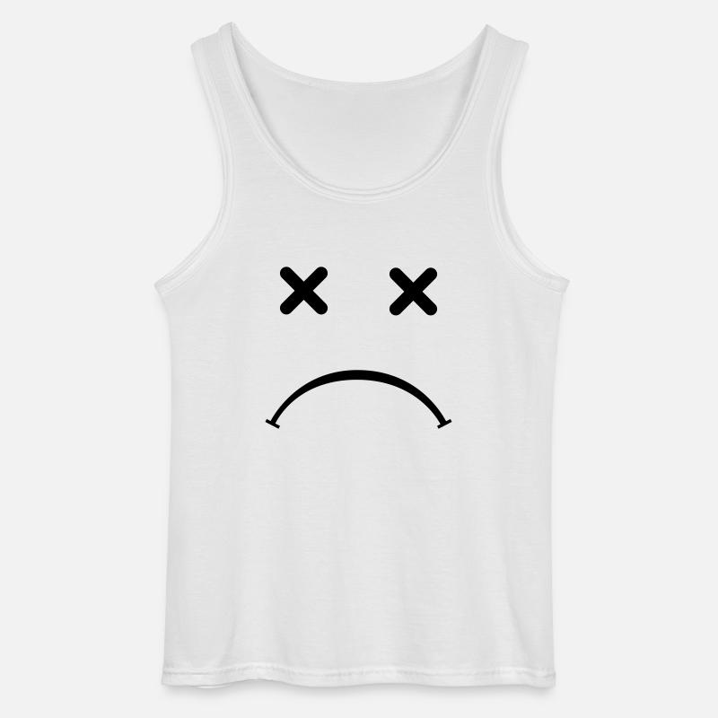 Sad Smiley - After Party - Gildan Männer Tank Top - Weiß