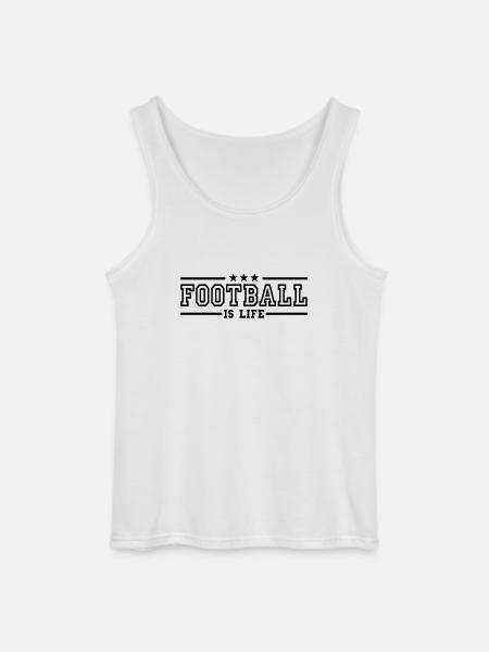 football is life deluxe - Gildan mannen tanktop - wit
