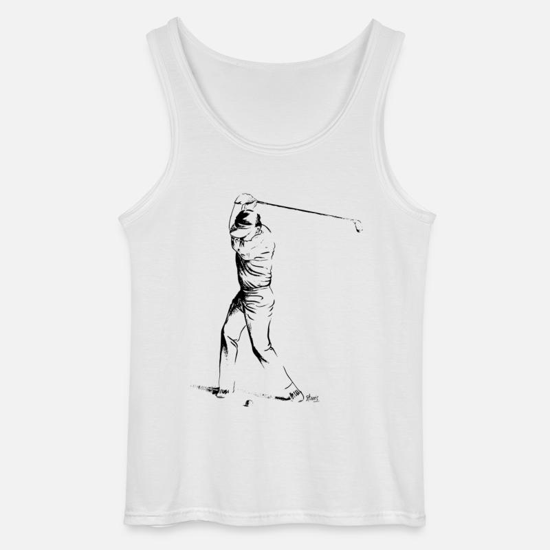 Bild eines Golfers während des Spiels - Gildan Männer Tank Top - Weiß