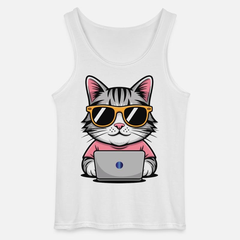 Cats_office - Gildan Männer Tank Top - Weiß