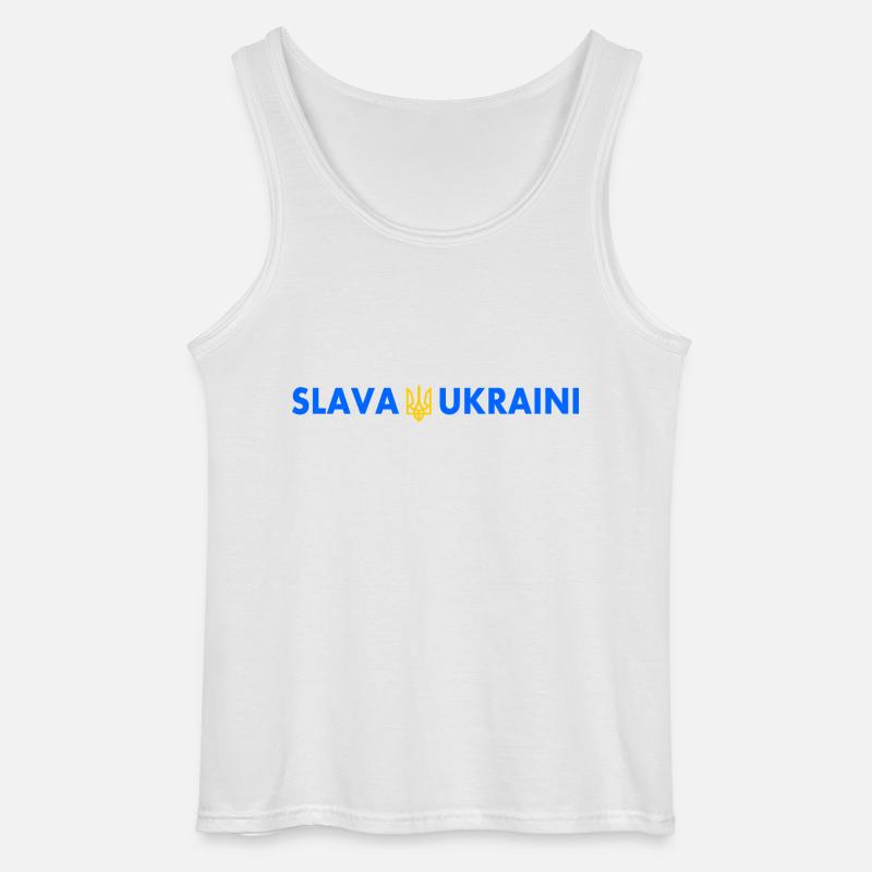 Slava ukraini - Gildan Männer Tank Top - Weiß