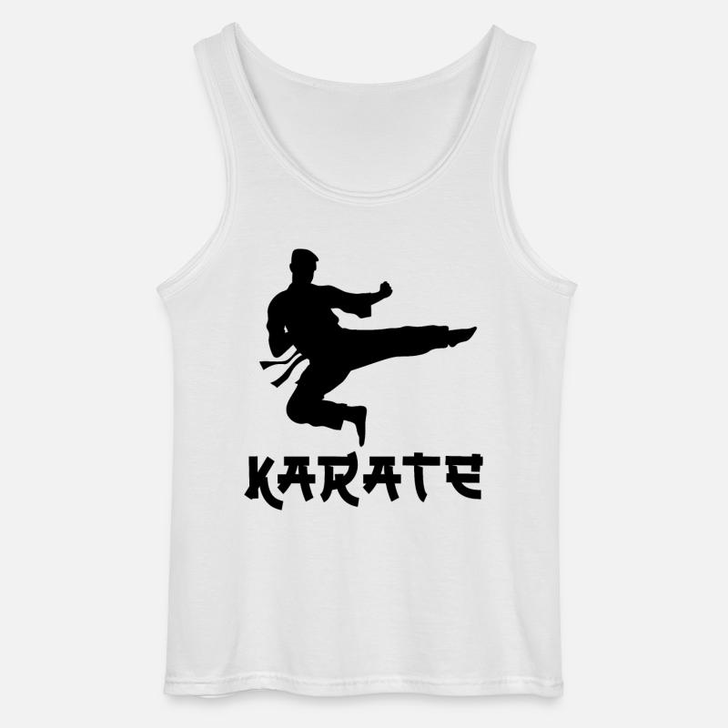 Karate - Gildan Männer Tank Top - Weiß