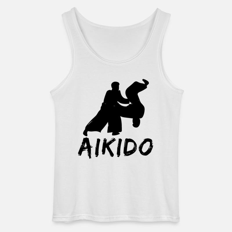 Aikido - Gildan Männer Tank Top - Weiß