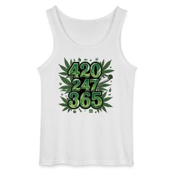 420 Lifestyle 247 365 - Gildan Männer Tank Top - Weiß - Vorne - AI Model Male 185 dark (185cm)