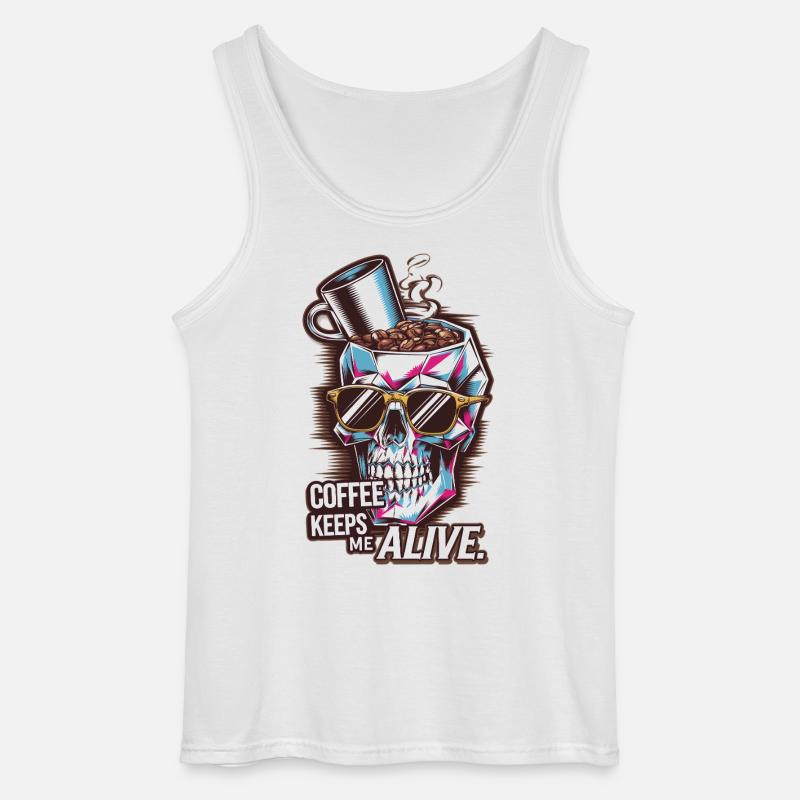 Kaffee = Leben - Gildan Männer Tank Top - Weiß