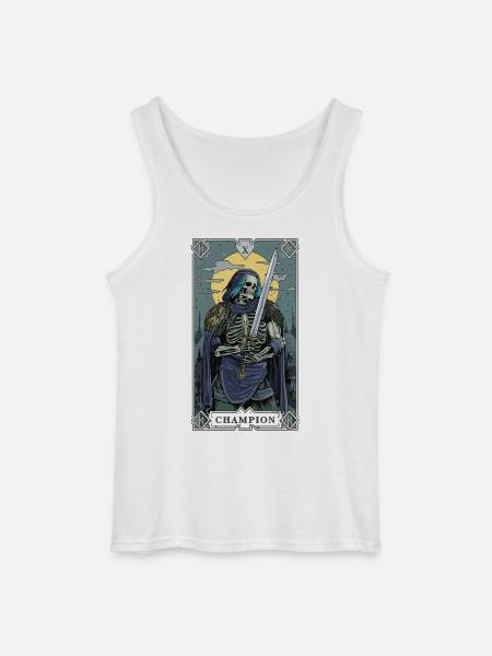Skelett-Champion im Tarot-Stil - Gildan Männer Tank Top - Weiß