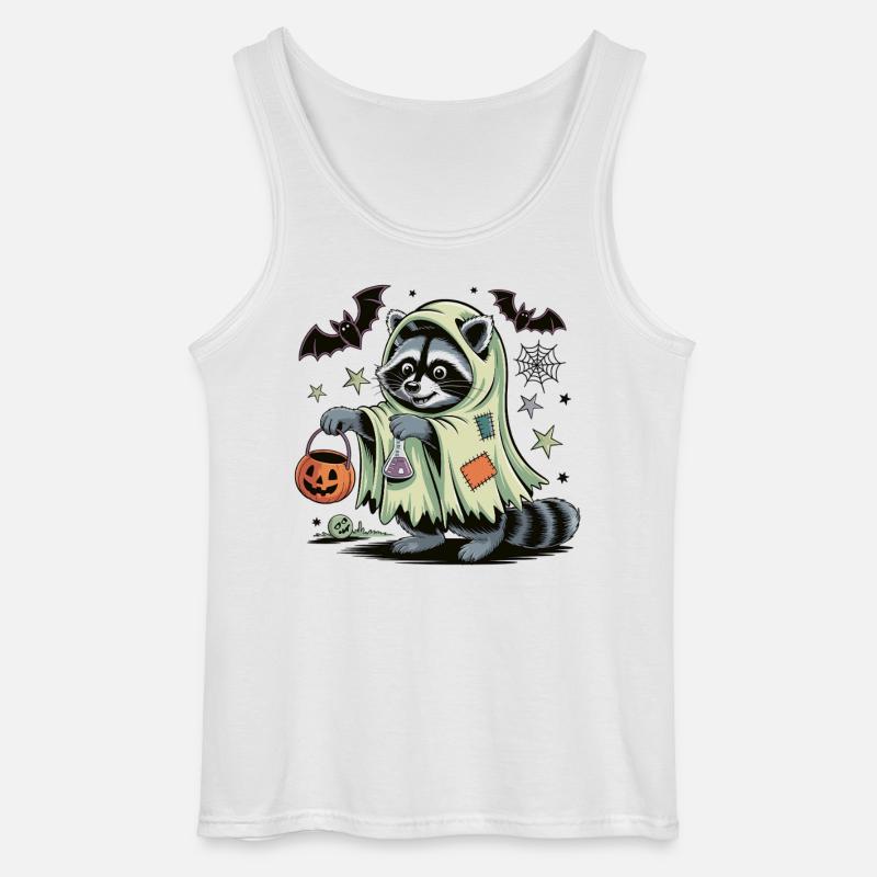 Halloween Waschbär Kostüm - Gildan Männer Tank Top - Weiß