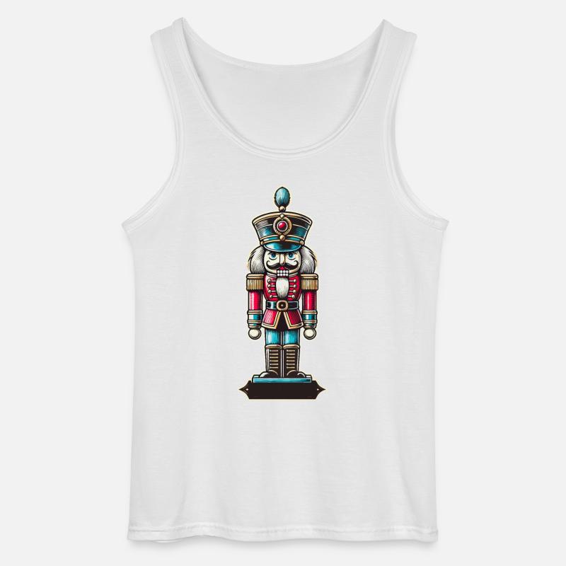 Christmas Nutcracker Retro Style - Gildan Men’s Tank Top - white