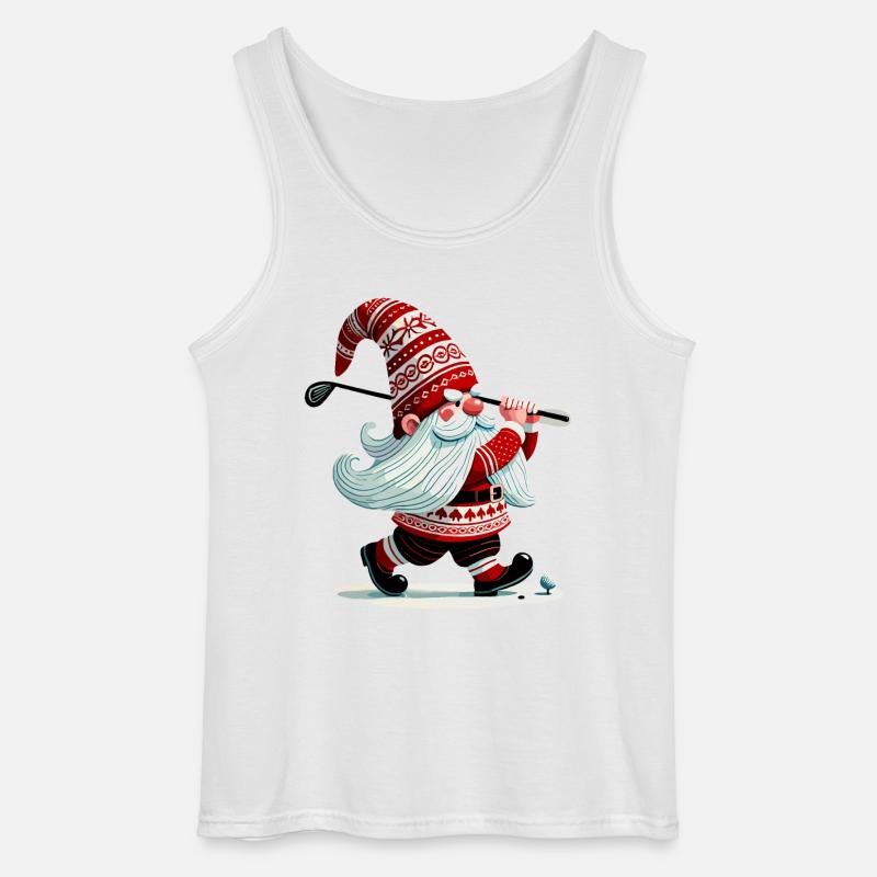 Golfspiller Nisse Dværg Jul Golfspiller Elf - Gildan tanktop til mænd - hvid