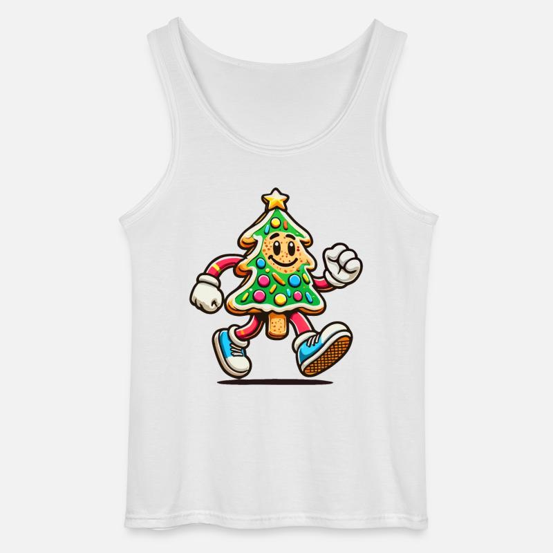 Fröhlicher Weihnachtskeks Baumfigur - Gildan Männer Tank Top - Weiß