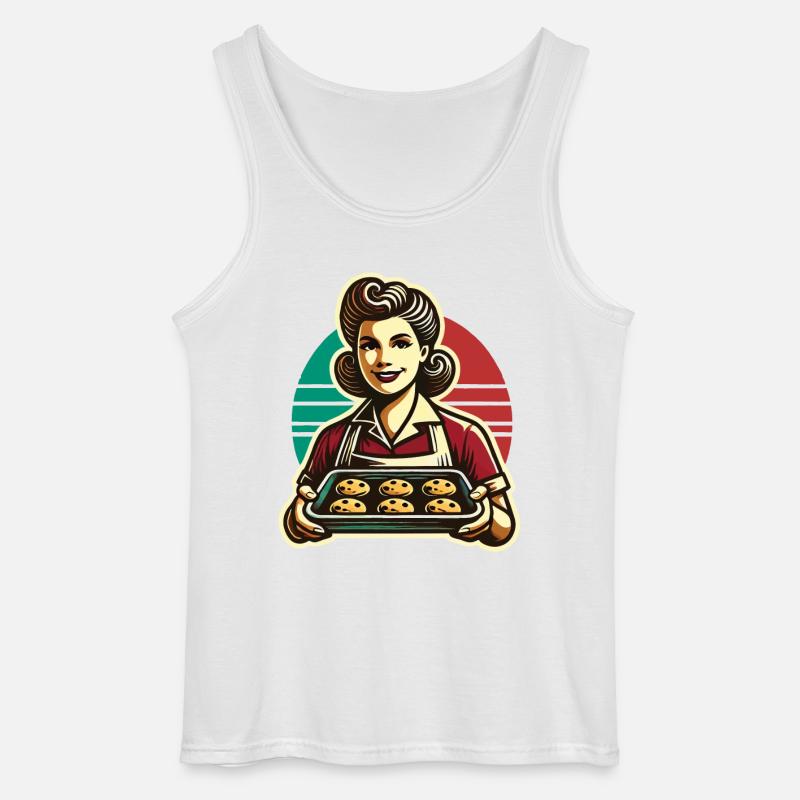 Nostalgic Baking Experience Retro - Gildan Men’s Tank Top - white