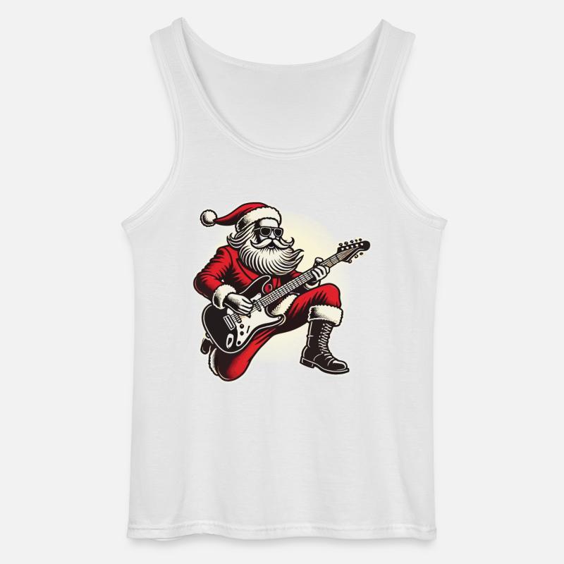 Rockender Weihnachtsmann Mit Gitarre - Gildan Männer Tank Top - Weiß
