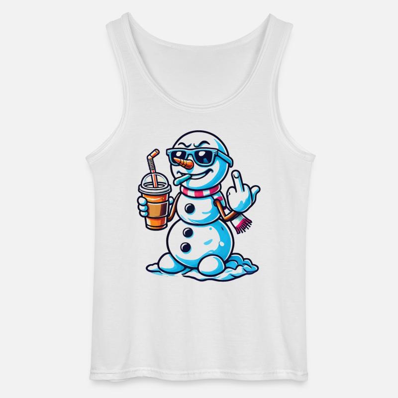 Cooler Schneemann Mit Mittelfinger Statement - Gildan Männer Tank Top - Weiß