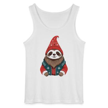 Mignon douillet paresseux de Noël - Débardeur Gildan Homme - blanc - Devant - AI Model Male 185 dark (185cm)