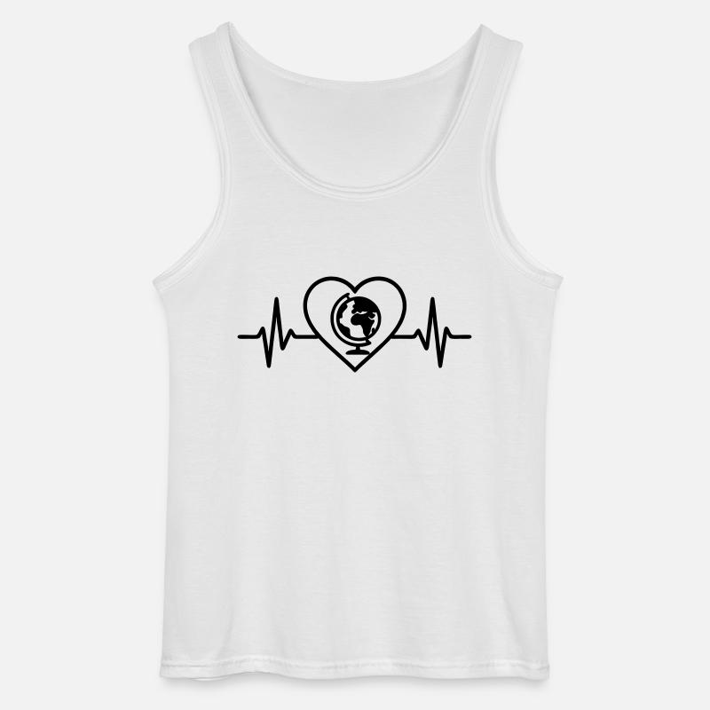Globus Reise Herz - Gildan Männer Tank Top - Weiß