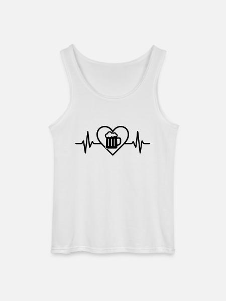 Beer Mug Heart - Gildan Men’s Tank Top - white