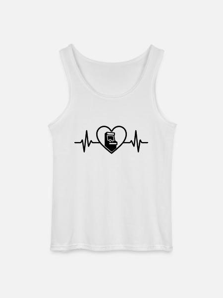 Herz Arcade Spielautomat Retro - Gildan Männer Tank Top - Weiß