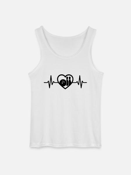 Heart Bowling Skittles Ball - Gildan Men’s Tank Top - white