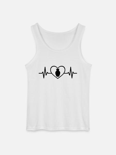 Pottery Vase Heart - Gildan Men’s Tank Top - white