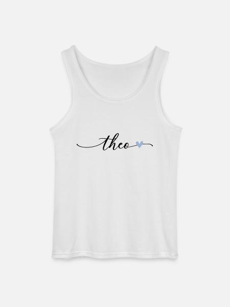 Theo Name Calligraphy Font - Gildan Men’s Tank Top - white