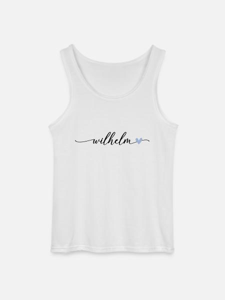 Wilhelm Name Calligraphy Font - Gildan Men’s Tank Top - white