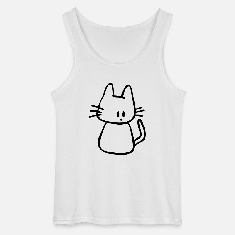 Katze - Gildan Männer Tank Top - Weiß