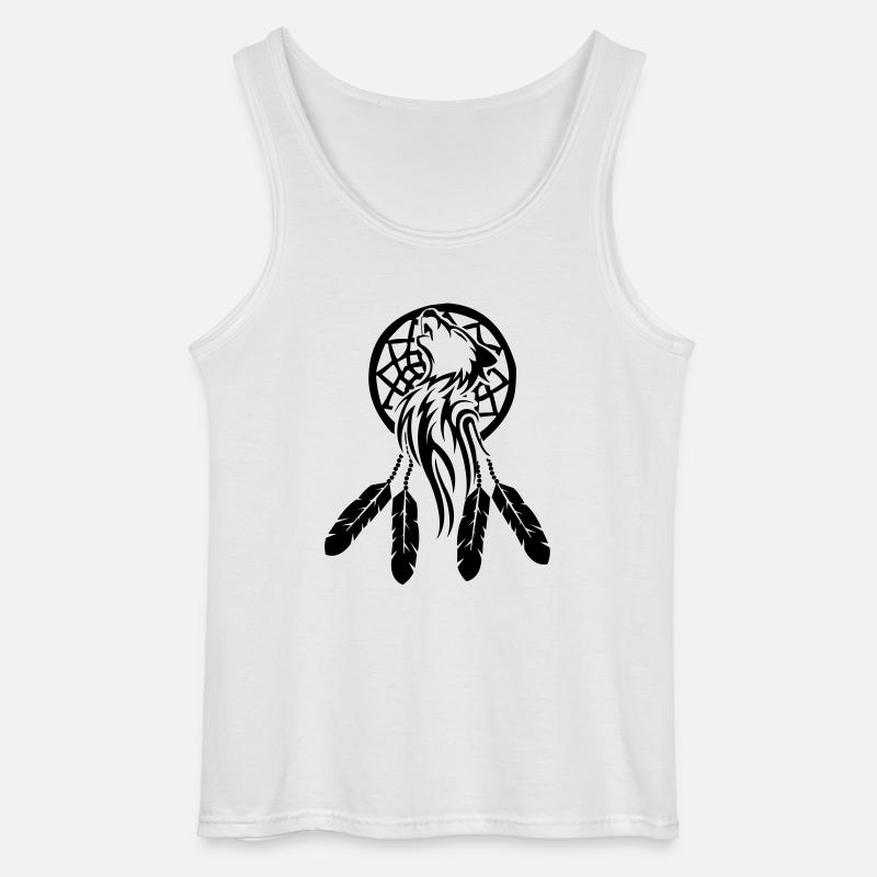 wolf_traumfaenger_001 - Gildan Männer Tank Top - Weiß