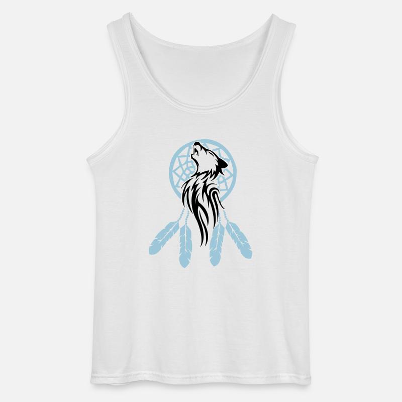 wolf_traumfaenger_002 - Gildan Männer Tank Top - Weiß