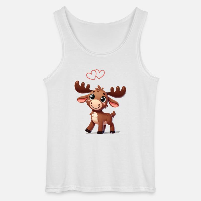 elch comic love - Gildan Männer Tank Top - Weiß
