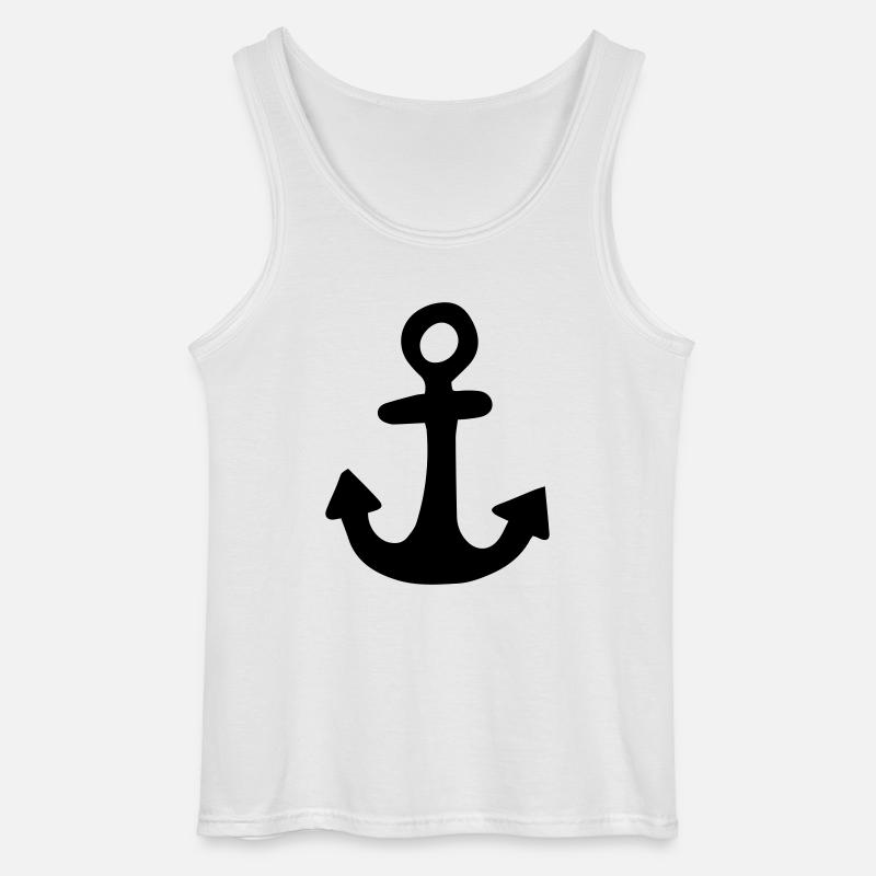 Anker,Schiffsanker,Seemann,Schiff,Boot,Seefahrt, - Gildan Männer Tank Top - Weiß