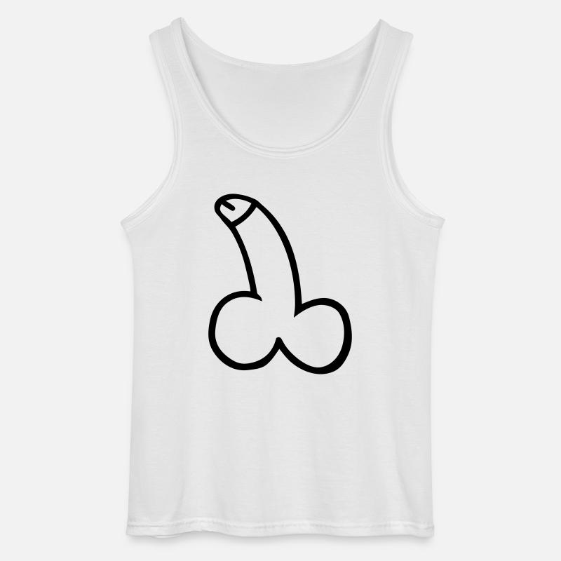 Penis - Gildan Männer Tank Top - Weiß