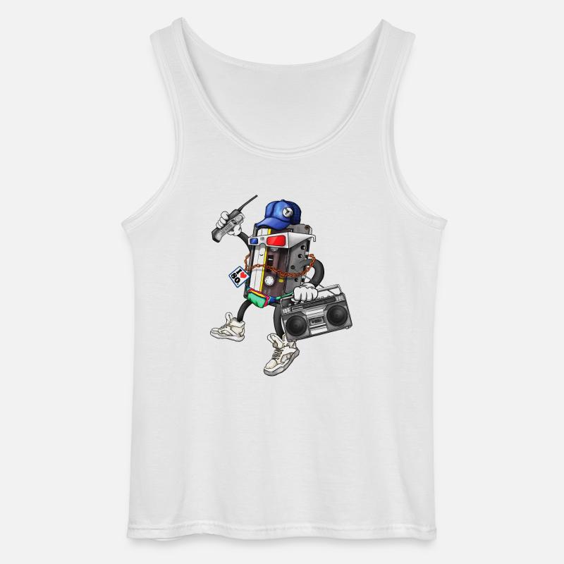 80s Retro Funky Design - Gildan Men’s Tank Top - white