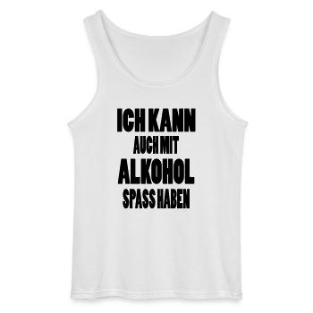 enjoyment - Gildan Men’s Tank Top - white - Front - AI Model Male 185 dark (185cm)