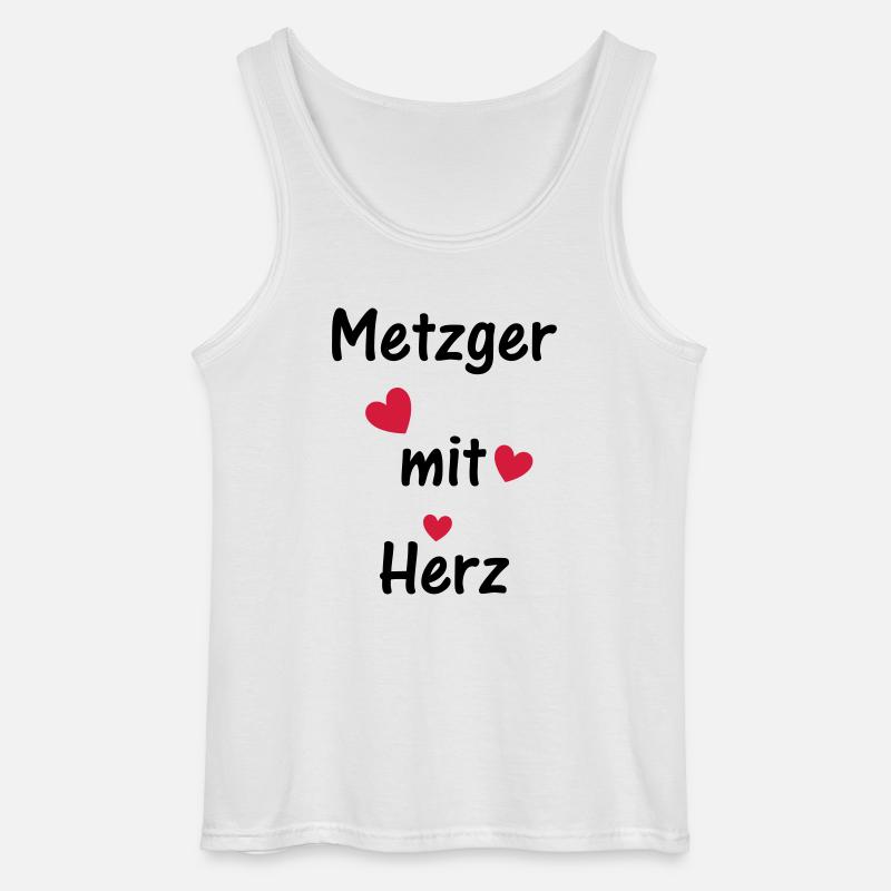Metzger mit Herz - Gildan Männer Tank Top - Weiß