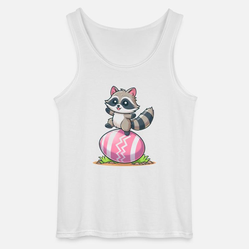 Easter Raccoon Easter Egg - Gildan Men’s Tank Top - white