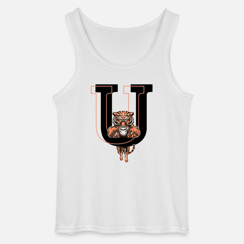 Buchstabe u Tiger - Geschenkidee - Gildan Männer Tank Top - Weiß
