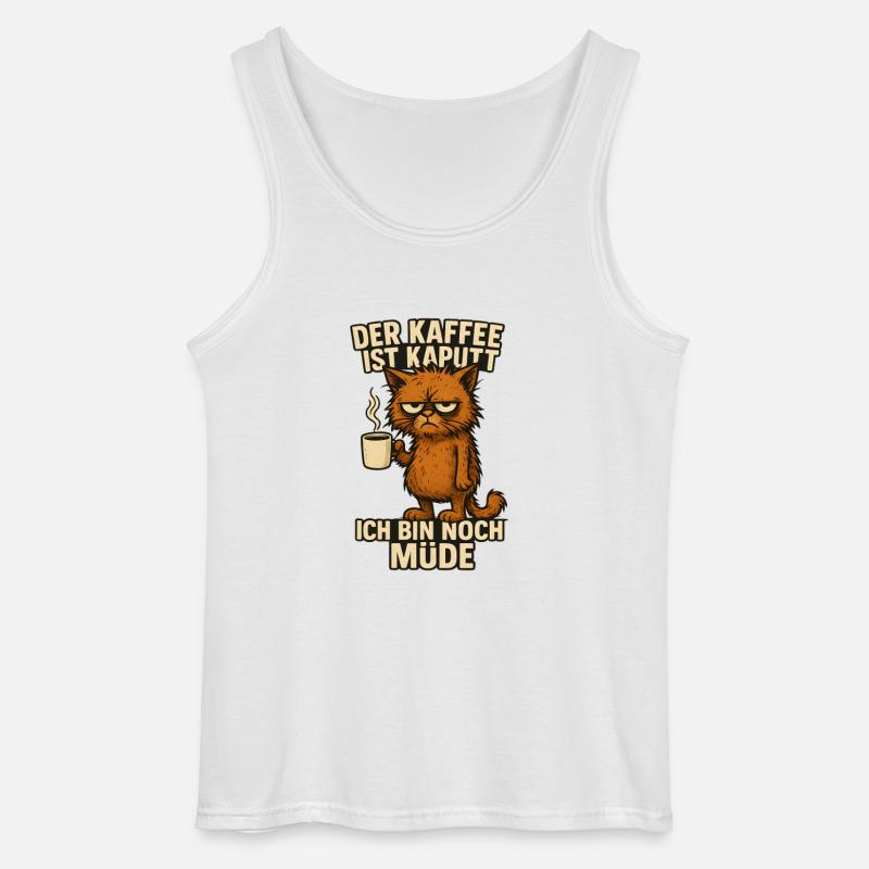 Ich bin müde Kaffee Spruch - Gildan Männer Tank Top - Weiß