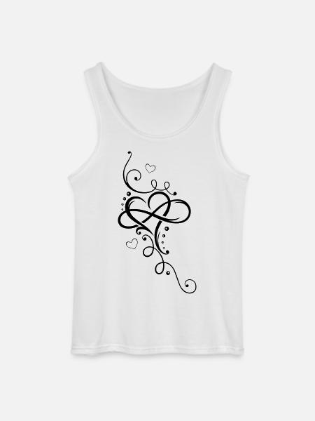 Tribal Heart with large infinity loop - Gildan Men’s Tank Top - white