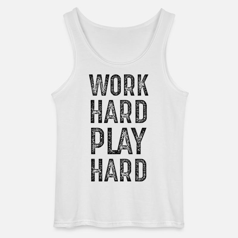 work hard play hard - Gildan Männer Tank Top - Weiß