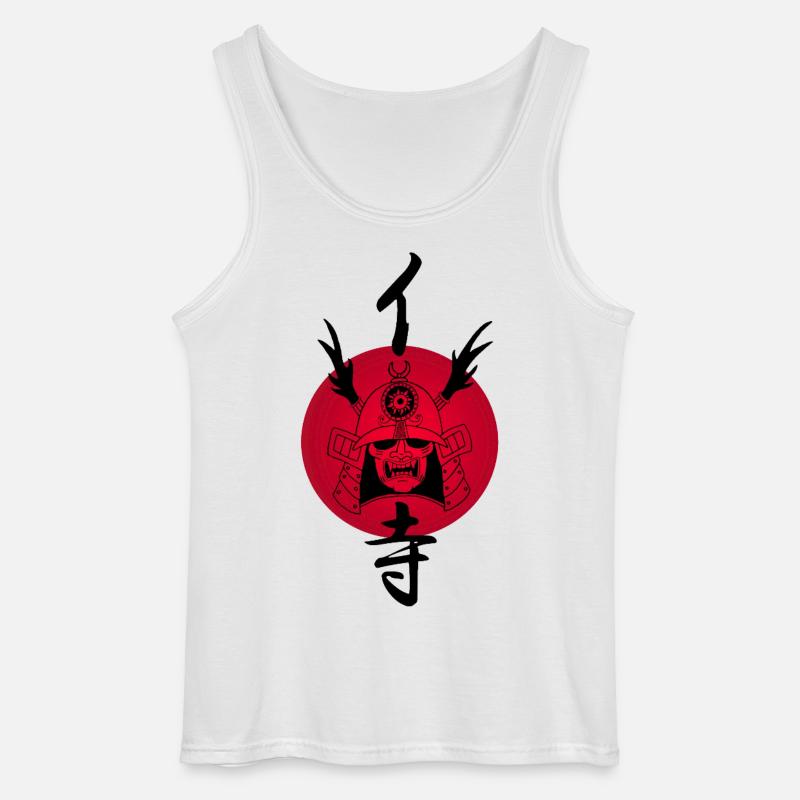 Schwarzer Samurai und Rote Sonne - Gildan Männer Tank Top - Weiß