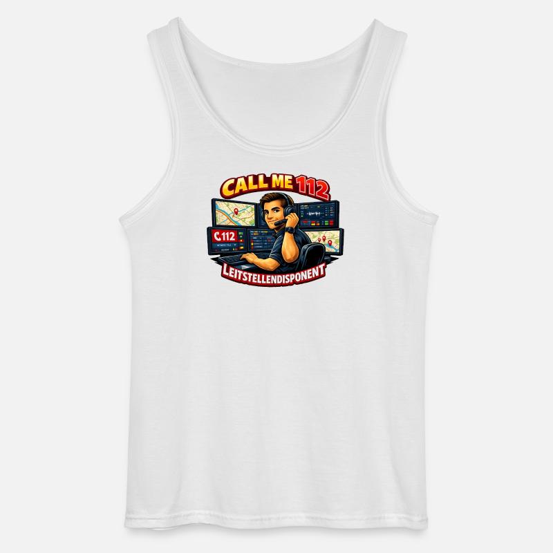 Call Me 112 Leitstellendisponent - Gildan Männer Tank Top - Weiß