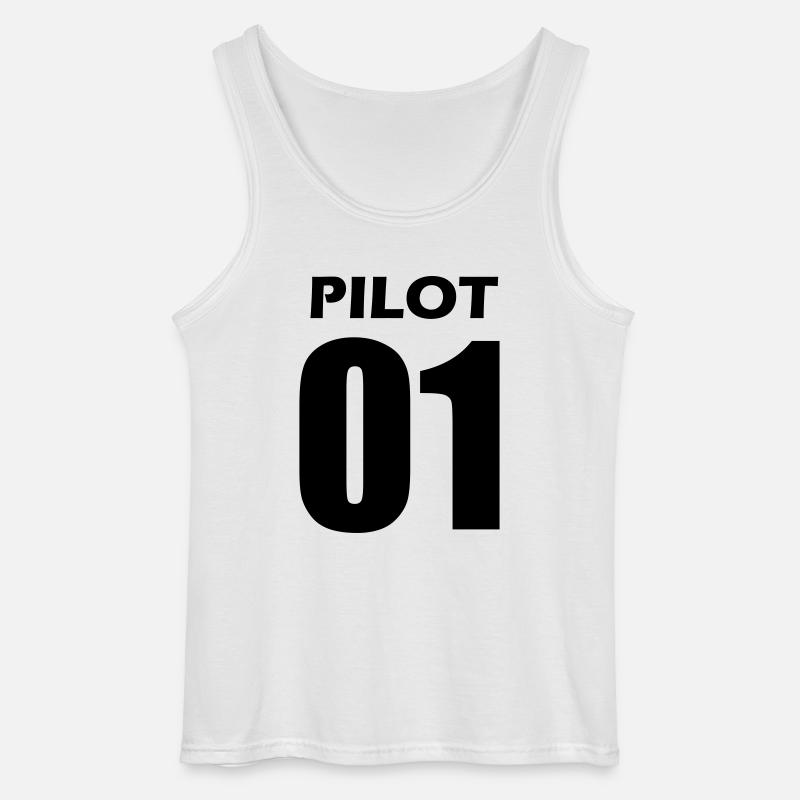 Pilot Partnerlook Geschenk - Gildan Männer Tank Top - Weiß
