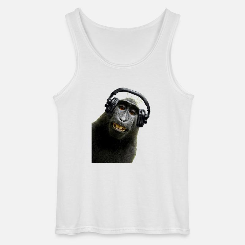 Hemd Monkey Music von Custom - Gildan Männer Tank Top - Weiß