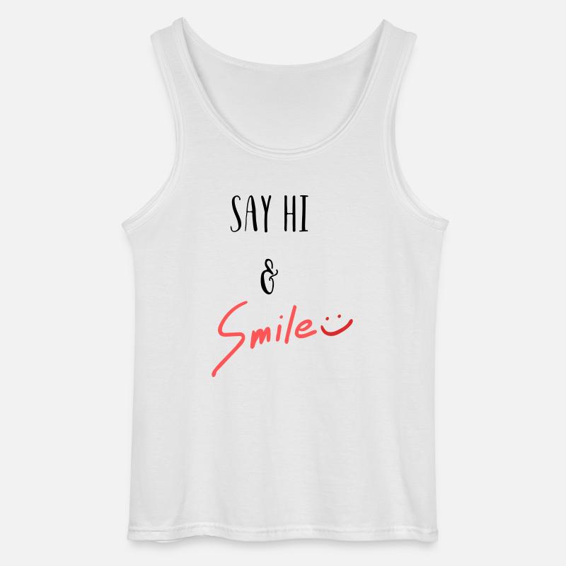 Sag Hi und lächle! - Gildan Männer Tank Top - Weiß