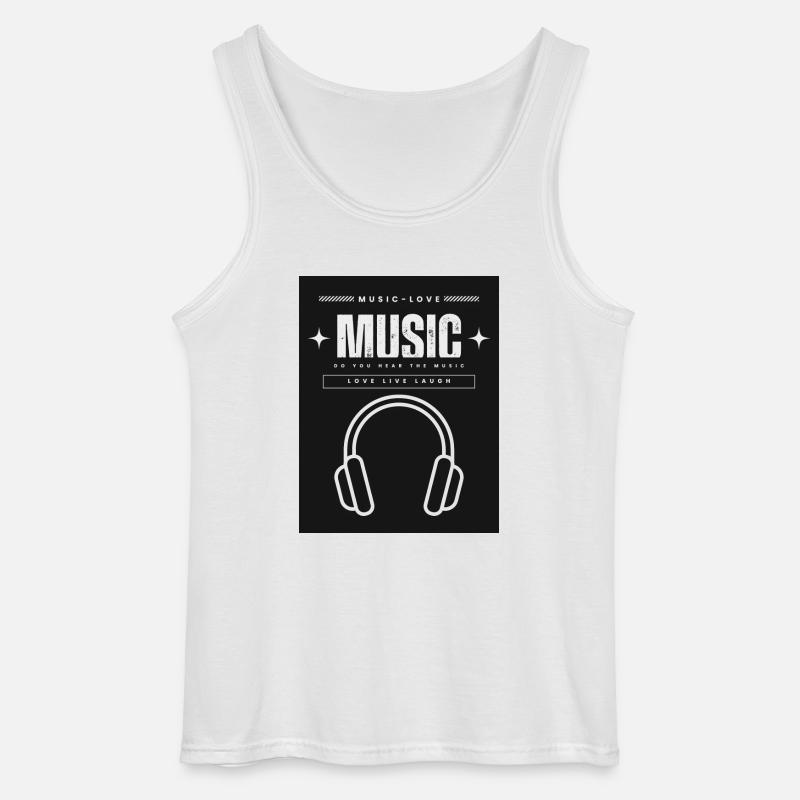Kopfhörer - Gildan Männer Tank Top - Weiß