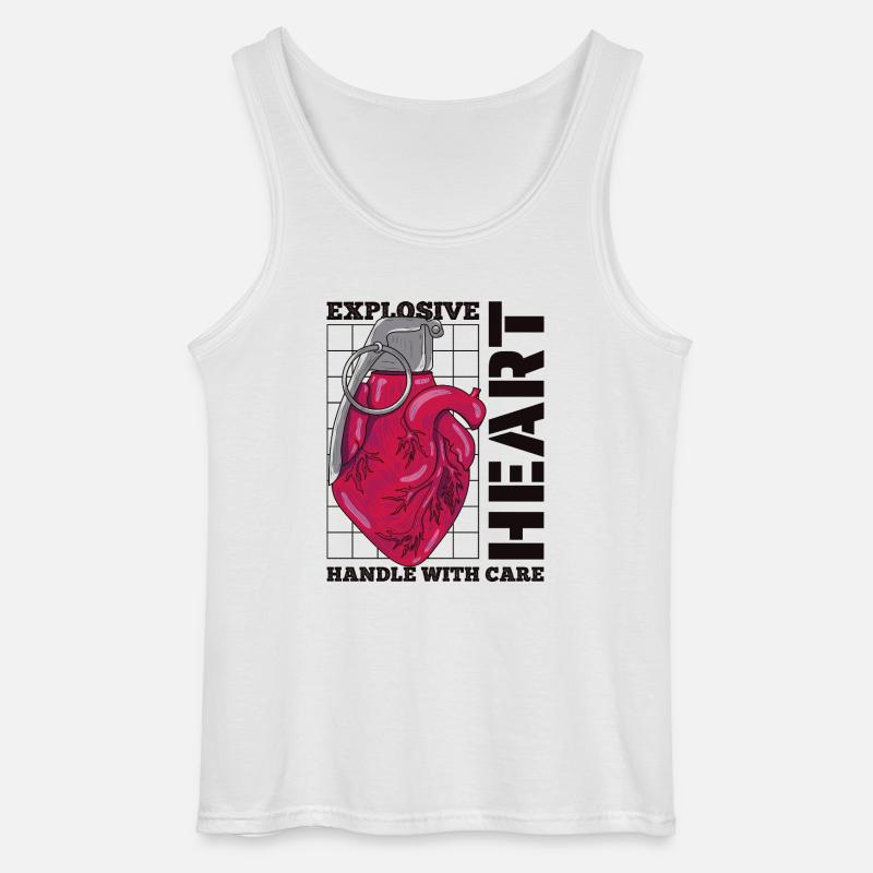 Exploding Heart - Gildan Men’s Tank Top - white
